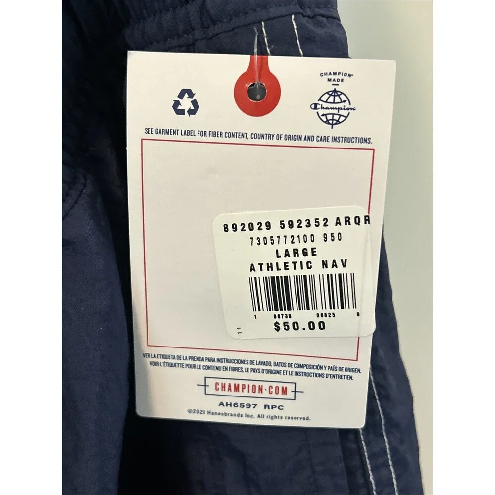 New Champion Swim Shorts Men Large Red White Blue 8